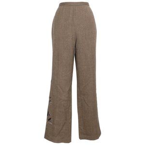 Wool Cashmere Velvet Embroidered 1Accent Pant 14W
